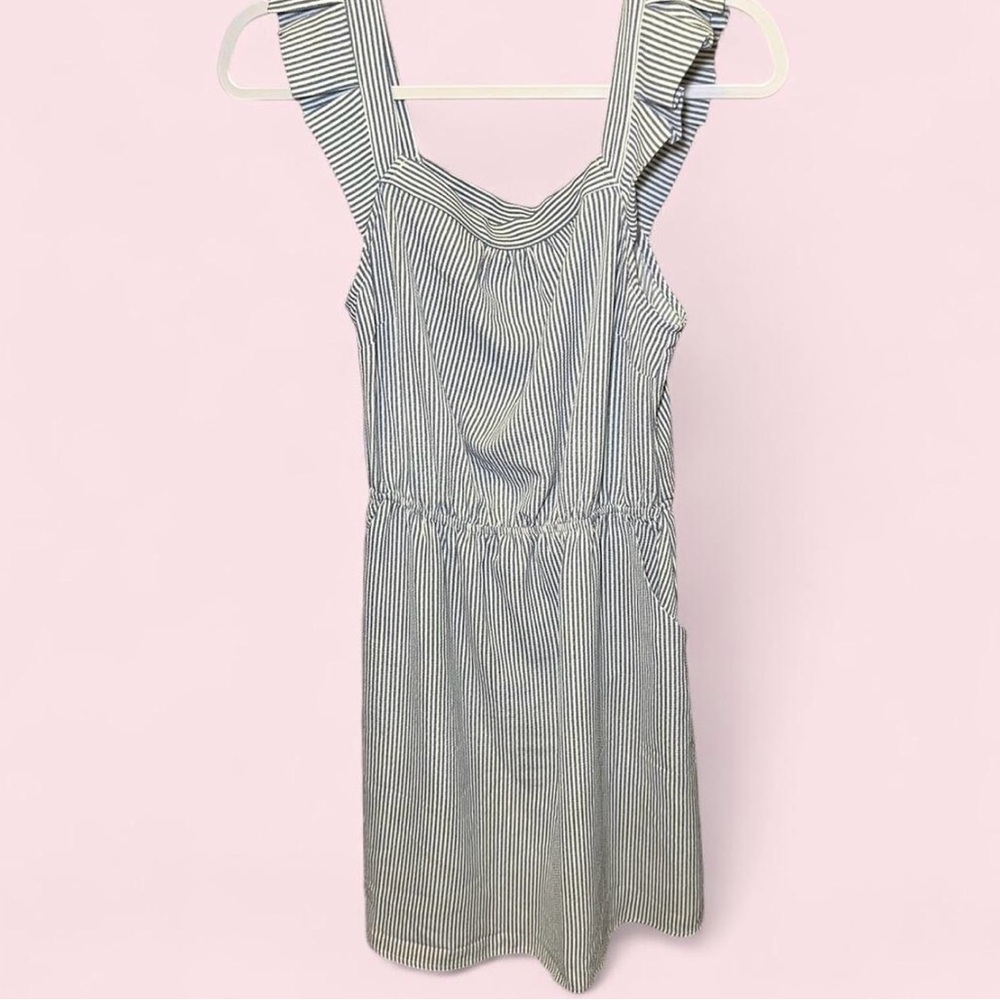Monteau blue and white striped dress